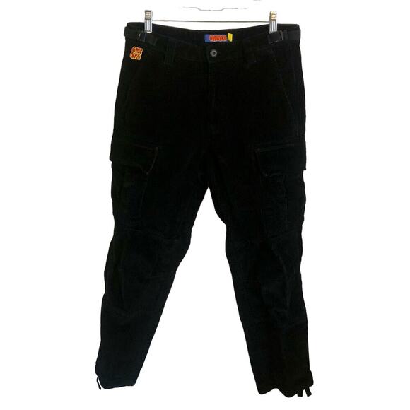 Empyre Loose Fit Black Corduroy Cargo Skate Pants Men's Size 28 Casual Pants - Picture 1 of 11